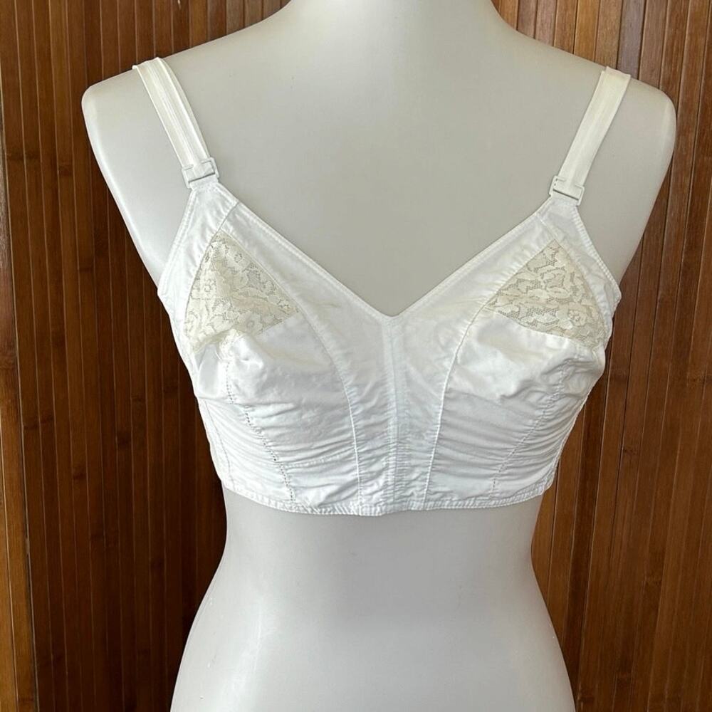 1950s Mid Century Maidenform Maidenette Lace Cotton Bra 34C